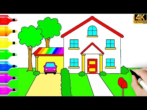 How to draw a house | Cute house drawing | Easy Drawings