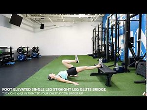 Foot Elevated Single Leg Straight Leg Glute Bridge