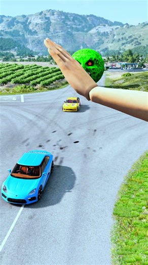 Giant Slapping Hand vs Cars #161