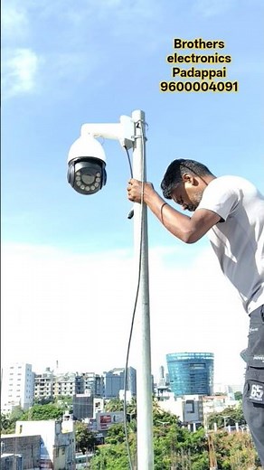 "360° Outdoor 6MP IP PTZ Surveillance Camera Installation #cctvinstallation #hikvision #cctvcamera