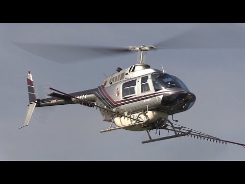 【2022ヘリコプター航空防除作業】連続ターンで散布するヘリサービス Bell 206B-3 JA9474のスゴ技/Helicopter Crop Dusting in Japan.