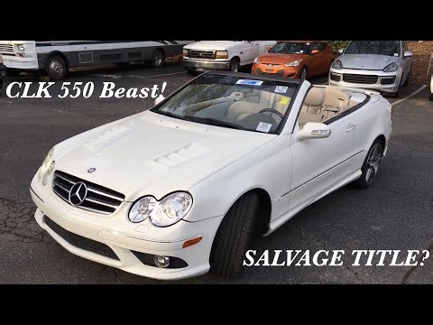 2008, Mercedes-Benz CLK 550 cabriolet POV test, drive walk around! SOLD $5000 S￼ALVAGE!