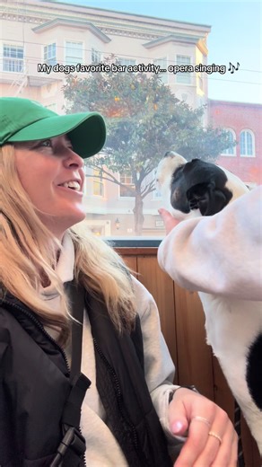What song do you think he was singing? #dogsoftiktok #singingdog #howlingdog #operasinger #restaurant