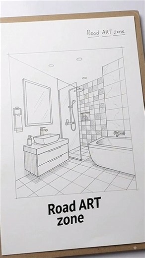 How to Draw a Bathroom Step by Step | Easy Bathroom Drawing for Beginners