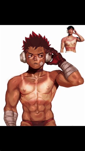 xDD un fanart de un pj de Danzi engine y las fotos de modelos #gqchina #fanart #heatstroke #danziengine #muscle #Meme #boxing🥊 #fyp #Anime #oc #drawing #speedpainting #Viral #ibispaint #clipstudiopaint #timelapse