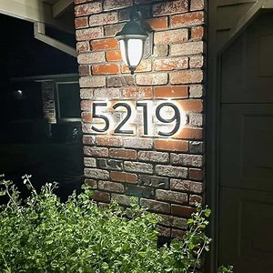Custom House Number, LED Metal House Numbers, Illuminated Address Number Sign, LED Backlit Door Number, LED Lighted House Numbers Outdoor, House Numbers LED Light, Yard Decor Signs (Height 10 inches)