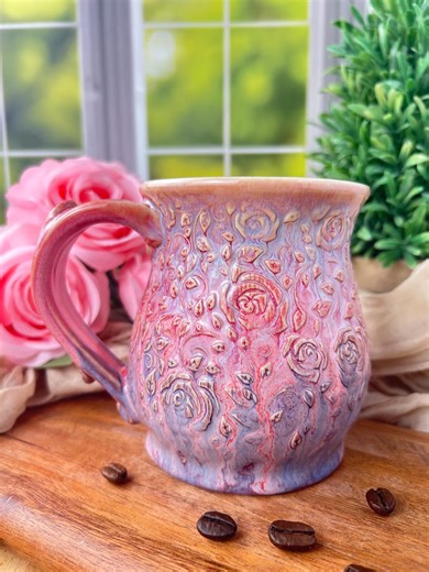 Beautiful Handmade Briar Rose Texture Pottery Mug - Etsy