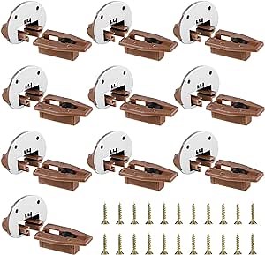 Wenqik 10 Sets Drawer Replacement Parts Drawer Slides Rail Replacement Kit Improved Commercial Style Drawer Stopper with Rollers Drawer Track Guide Metal Backplate for Dressers, Hutches and Drawer