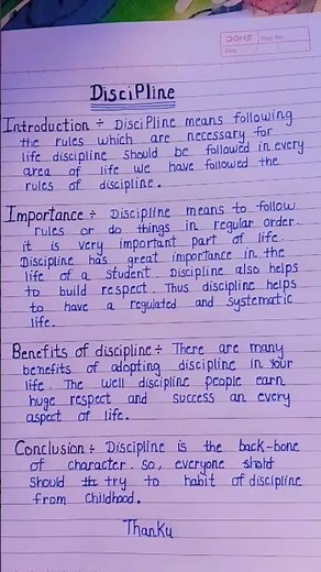 Discipline essay in English / essay on discipline in English. #discipline