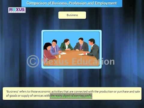 Comparison of Business, Profession and Employment