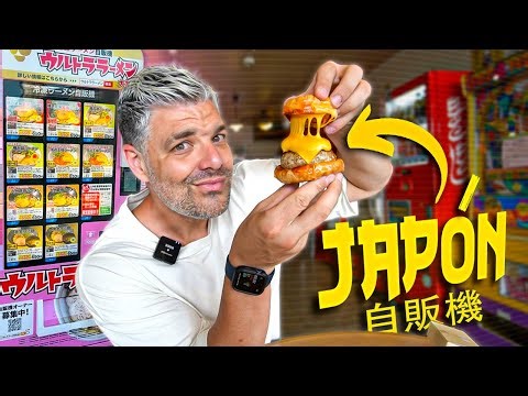 PROBANDO TODAS las MÁQUINAS EXPENDEDORAS de COMIDA de JAPÓN *LAS MÁS RARA DEL MUNDO* 🍕🍜🍔
