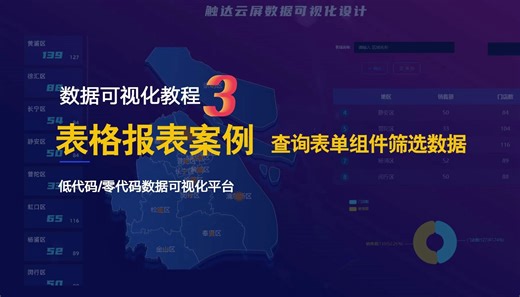 [第34集]表格报表案例3，详解查询表单传递参数给数据表格等图表，实现报表数据筛选。数据可视化教程、数据看板、数据大盘、BI、云组态