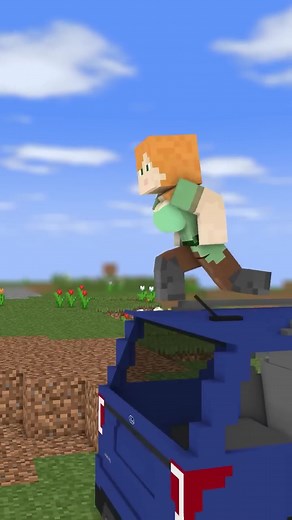 Car vs Alex Falling - Minecraft Animation
