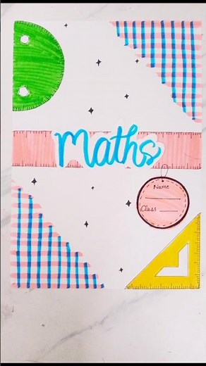 Aesthetic Maths Cover Page Idea ✏️ #mathsproject #frontcoverdesign #schoolprojectideas #diycraft