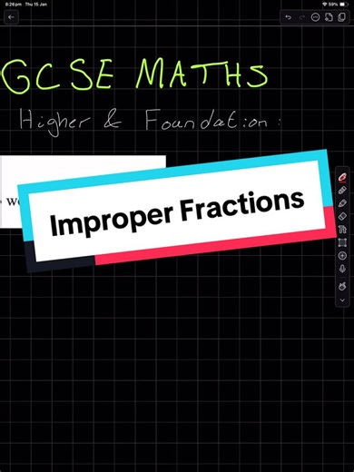 GCSE Foundation & Higher: Improper Fractions #gcse #school #fyp #maths #homework