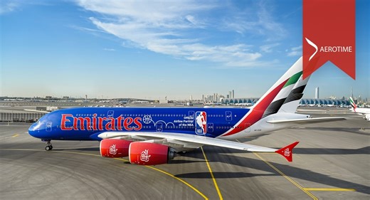 Emirates reveals striking all-blue A380 ahead of the Emirates NBA Cup: pictures - AeroTime