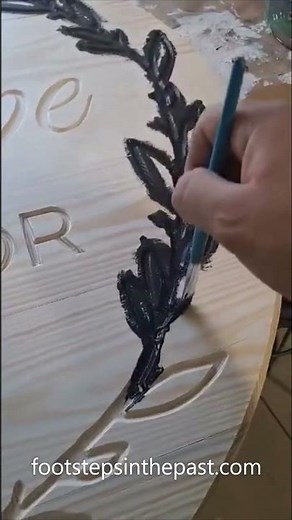 Hand painting carved wood sign