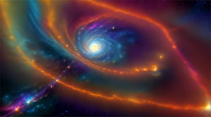 Download AI generated Animated video graphics.Nebula and stars in the entire universe of pink space for free