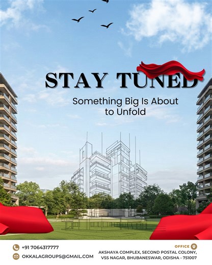 OKKALA GROUP on Instagram: "The reveal you didn’t expect. The wait is almost over. Something big. Something bold. Something worth waiting for. ▶️ Watch till the end. Revealing Soon. 📍 Akshaya Complex, Second Postal Colony, VSS Nagar, Bhubaneswar, Odisha – 751007 📞 +91 70643 17777 📧 okkalagroups@gmail.com 🌐 www.okkalagroups.com #StayTuned #RevealingSoon #OkkalaGroups #ProjectTeaser #UpcomingLaunch #RealEstateReveal"