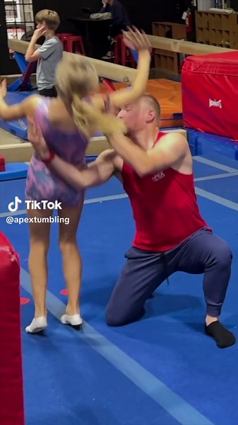 I said front handspring… she heard fly spring to the face! #apextumbling #gymnastics #tumbling #trampoline #gymnasticscoach #coach #athlete #pilotpoint #texas #tips #fronthandspring #flyspring #spotting