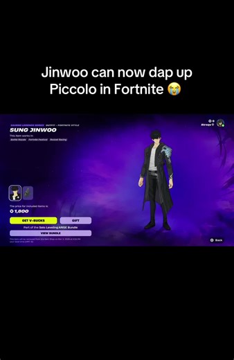 You can dap up Piccolo as Jinwoo in Fortnite 😭 #foryoupage #aurafarming #fortnite #sungjinwoo #piccolo @Ejiogu Dennis