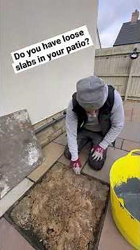 How to repair loose ￼patio slabs #landscaping #garden