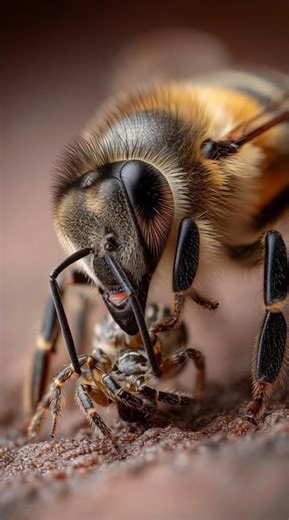 bee eating spider