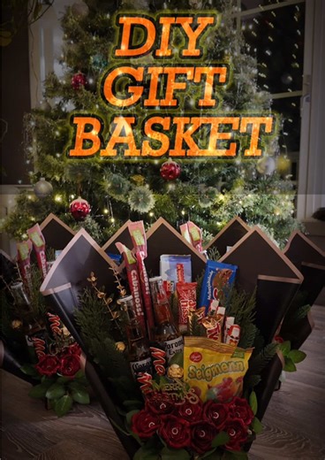 THE perfect DIY gift. Easy to make, and looks amazing. The gift basket is perfect for all occasions and only your own imagination can stop you from creating the perfect gift for that special someone. Gift basket includes roses made from ribbons ❤️❤️❤️#specialgift #diygift #giftforeveryoccasion #easytomake #ribbonflowers