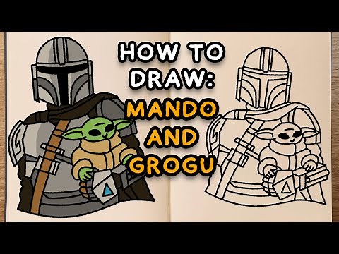 How To Draw: MANDO and GROGU (step by step tutorial)
