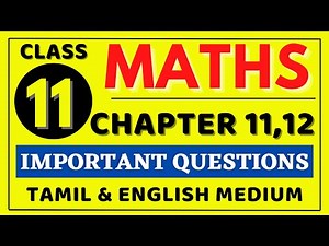 11th Maths Chapter 11 important Questions | 11th Maths Chapter 12 important Questions | @kalvitube ​