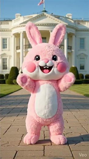 🐰 Pink Rabbit Dances Baby Shark at the White House! 可愛粉紅小糖果兔兔攻佔美國白宮跳神曲？太萌了！
