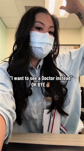 I’m not offended! I like seeing a doctor every now and then too but PSA 📢 your physician assistants and nurse practitioners are educated and skilled, sometimes, even friendlier than the next doctor so choose wisely! We work along side these doctors as team mates, so be kind! #nursepractitioner #physicianassistant #urgentcare #advancedpracticeproviders