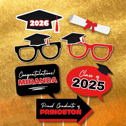 2026 Graduation Photo Booth Props: Editable Template (digital Download) - Etsy