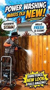 Power Washing an Old Fence to Match New Wood! Satisfying Transformation