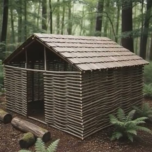 Animal Building made With Natural Resources ~ Homesteading Ideas 💡 #construction #homestead #build
