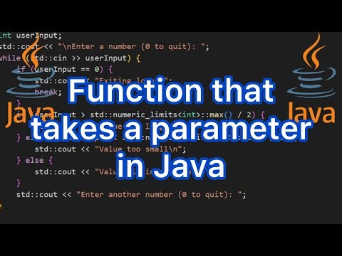 Function that takes a parameter in Java