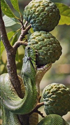 Snake eating fruit....