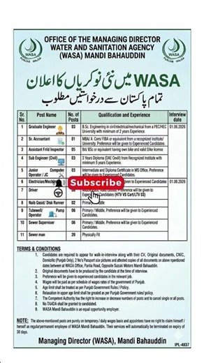 Water and Sanitation Agency (WASA) New Jobs 2026 - Official Career & Recruitment Guide