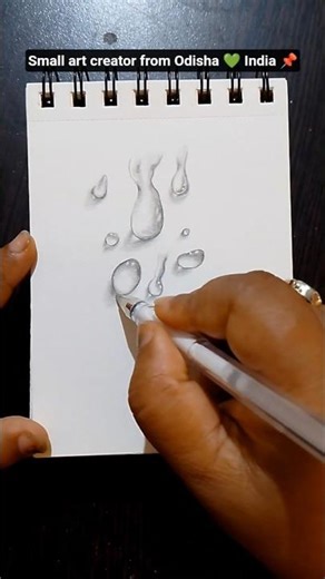 Realistic Water Drop Drawing Tutorial 💧 Easy Pencil Sketch#shorts #ytshorts #drawing #art #sketch