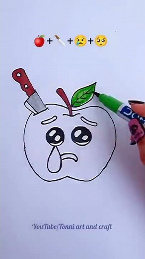 🍎🔪😢🥺 #shorts #tonniartandcraft #youtubeshorts #satisfying #art