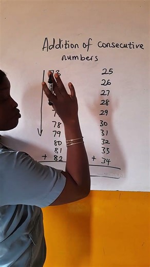 Addition of consecutive numbers