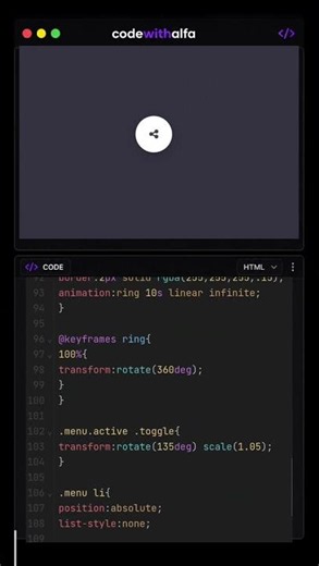 Comment 'Code' for source...#codewithalfa #learntocode #codelife #cssanimation #trendingshorts