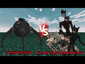 Omnidroid V8 VS The Art of Trevor Henderson | Minecraft Bedrock Mob battle