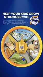 Help prepare your kids for the day! With Cheez Whiz, which has calcium to support stronger bones, they are ready to face challenges (with proper diet and exercise)! M0159P081525C | Cheez Whiz