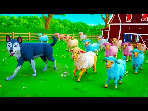 Colorful Sheep Farm Diorama 🌈🐑 Funny Animal Adventures