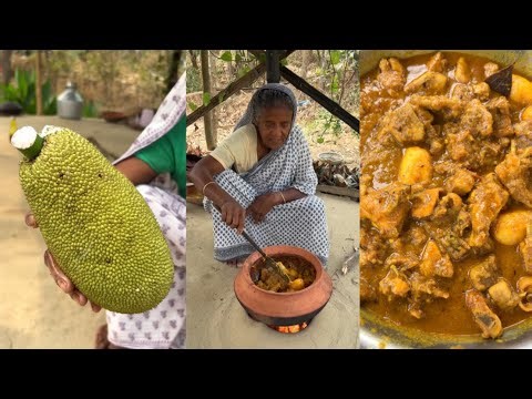 Chicken Cooked with Raw Jackfruit in Clay Pot | Traditional Village Style Recipe