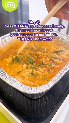 Enjoy a quick and easy meal🍜😍, with the touch of a button☝️! Experience the Korean Ramyeon🍜 with our ramyeon machine♨️! With just a few steps, you can have your own piping hot bowl of instant noodles😍. Ppalli🫶! Try it at your nearest CU store!! CU Soon👋 #NicetoCU #CUMalaysia | CU Malaysia