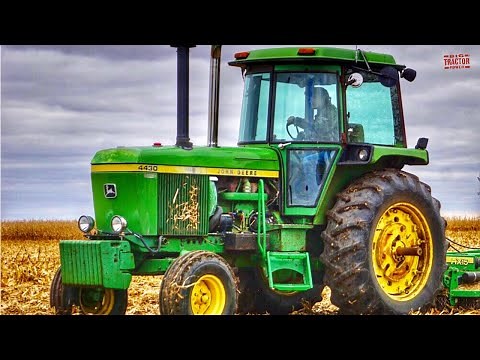 JOHN DEERE 4430 Tractor Mowing Corn Stalks