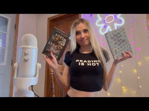 asmr gum chewing + library haul