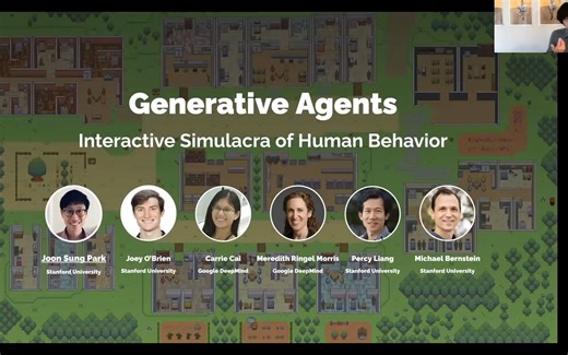 推荐！斯坦福小镇一作详解《生成式智能体：人类行为的交互式模拟》